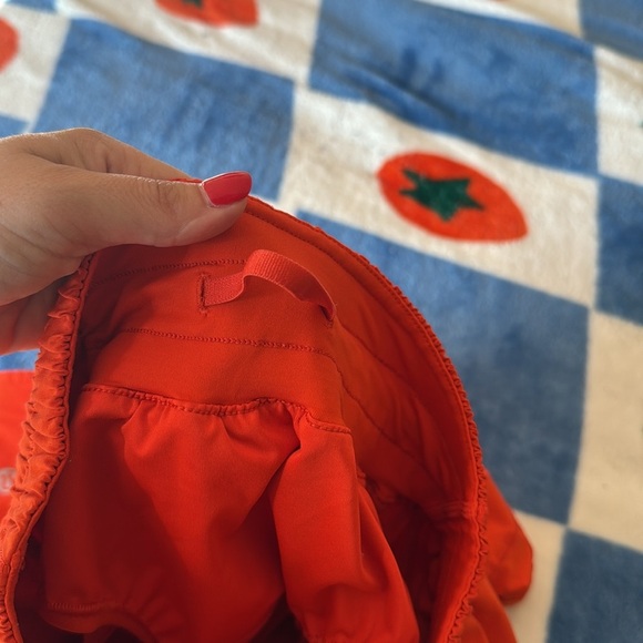 Lululemon Orange Track That High Rise Lined Short 5” - Picture 9 of 11